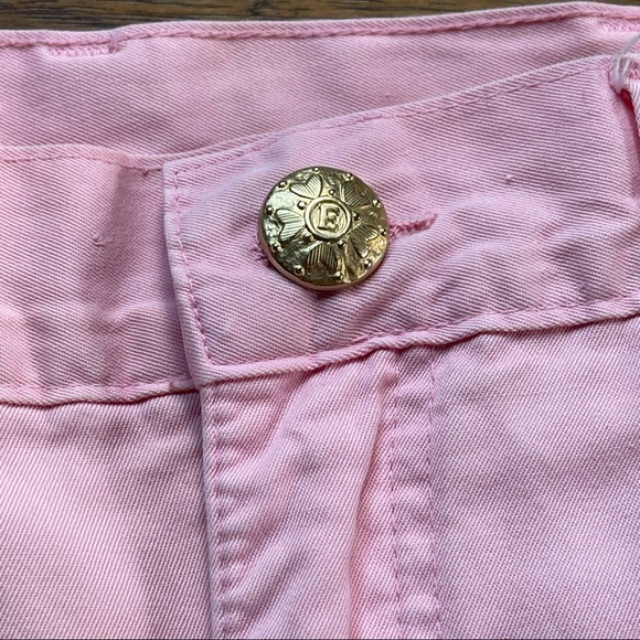 Vintage Escada Margaretha Rey light pink & gold ONE straight leg skinny jeans - Picture 8 of 16